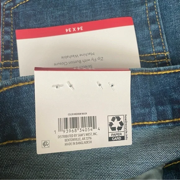 Member's Mark Men's Straight Fit Premium Stretch Denim Jeans 34x34 - NWT - Picture 5 of 5